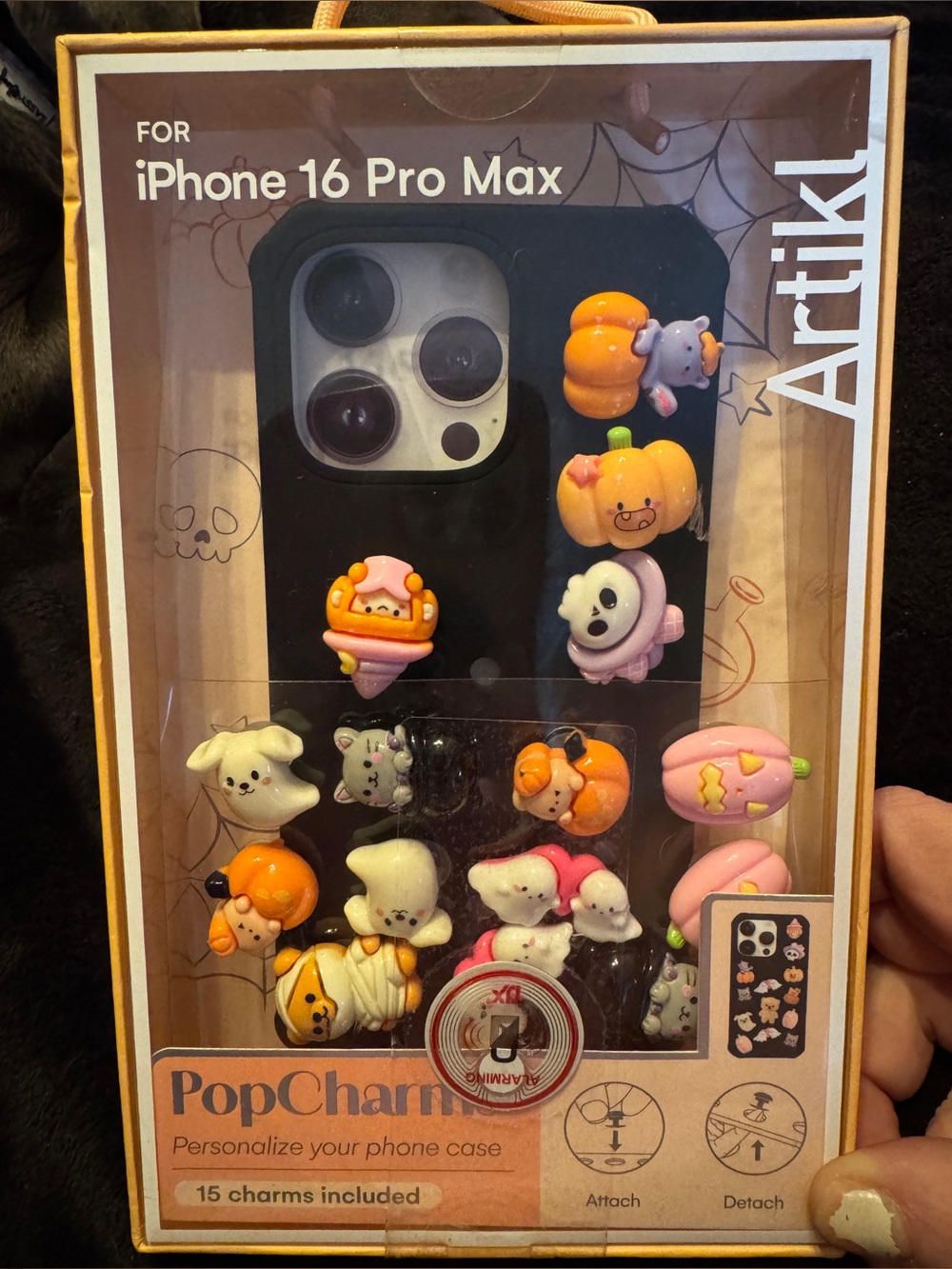 Artikl PopCharm Phone Charm Case for iPhone 16 Pro Max - Pink & Orange
